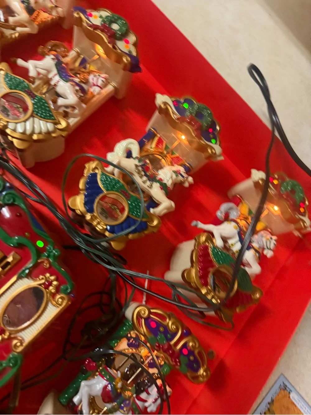1992 Mr Christmas Holiday Carousel 6 Horses Calliope Organ 21 Songs Works VTG